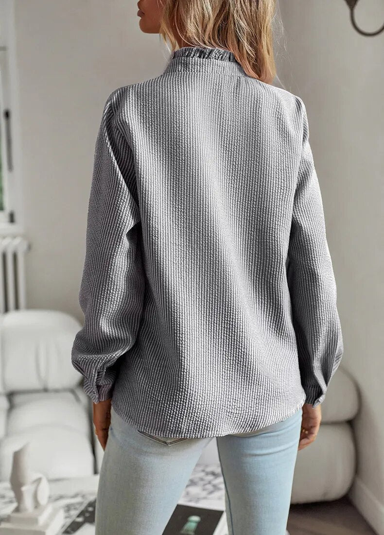 Designed elegant long sleeve blouse