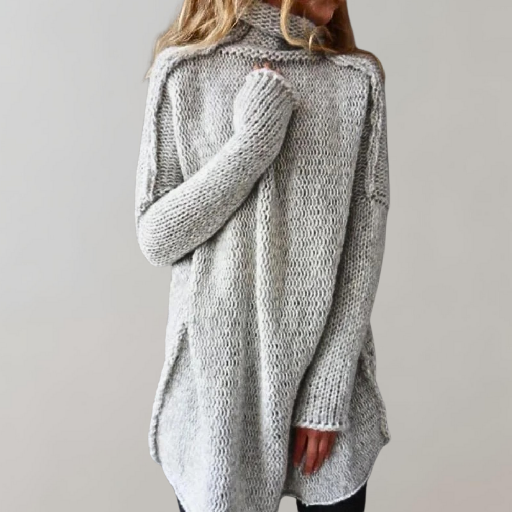 Jumper with turtleneck - women's knitted jumper