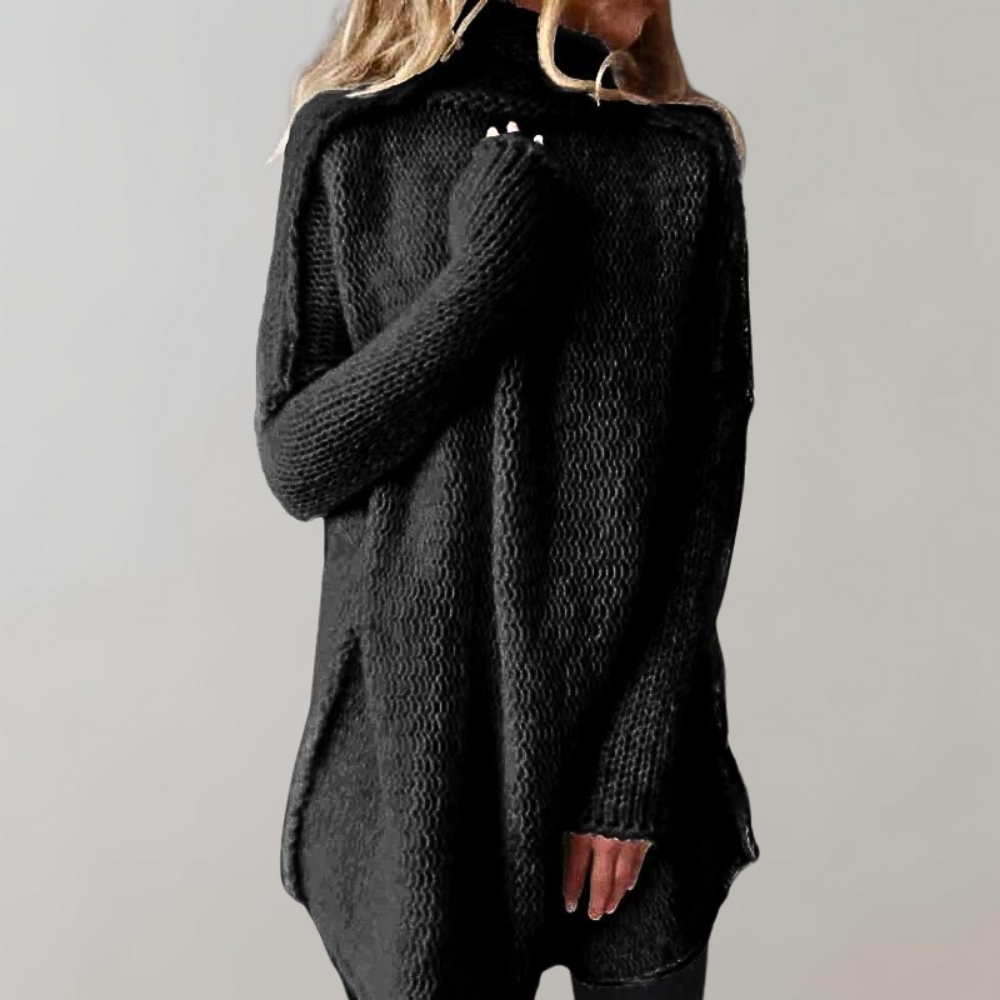 Jumper with turtleneck - women's knitted jumper