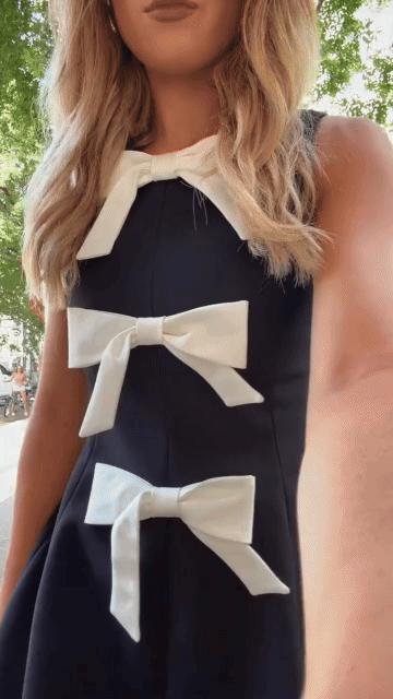 "Silk Bow Charm" Mini Dress