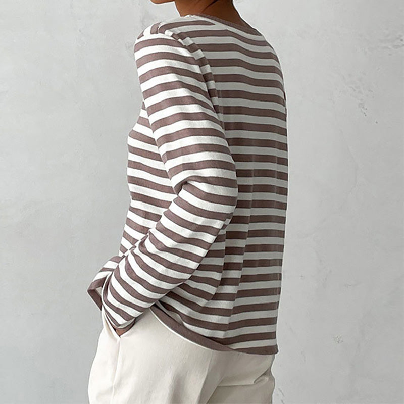 Malin-Tassou Chic Striped Long-Sleeve Shirt