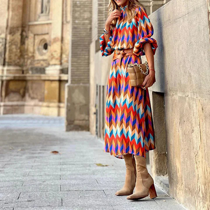 Emma - midi dress with colored print