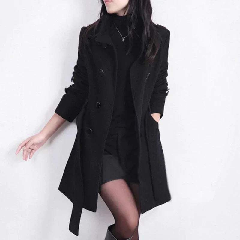 Madezina - fashionable jacket with belt - autumn/winter