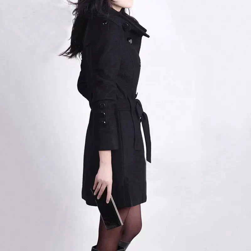 Madezina - fashionable jacket with belt - autumn/winter