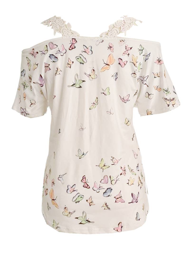 Nyx - v-neck t-shirt with butterfly print