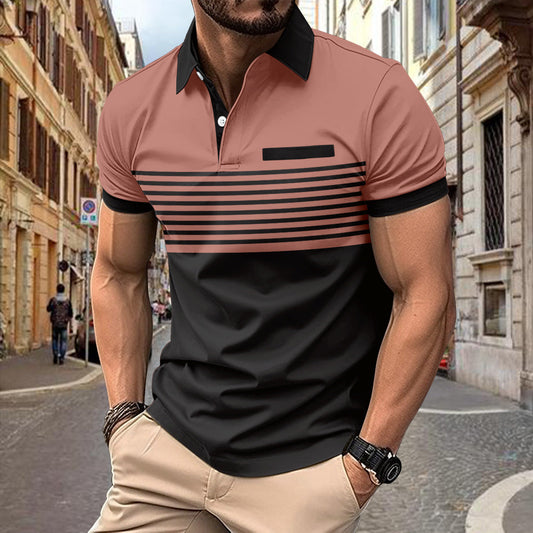 Mason stripe print golf t-shirt