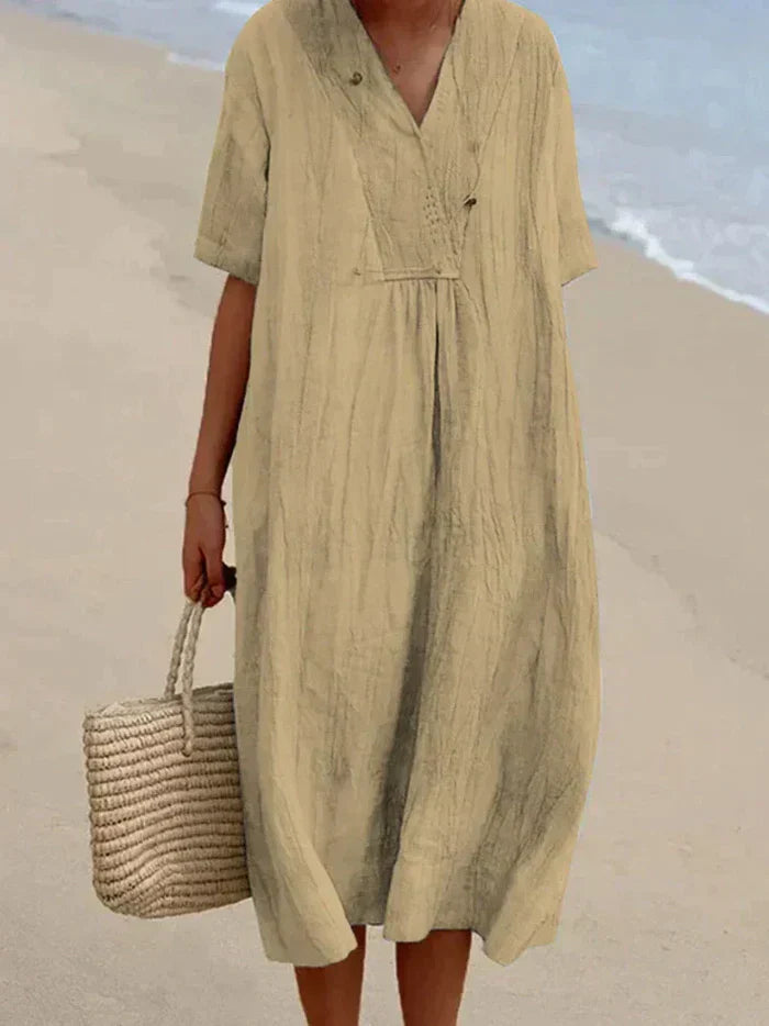 Dress made of linen and cotton