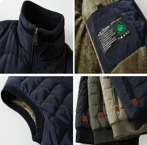 Warm outdoor jacket with lining for men