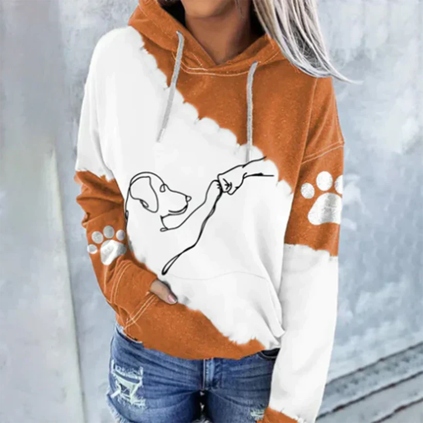 Rosamund - trendy hoodie with dog print