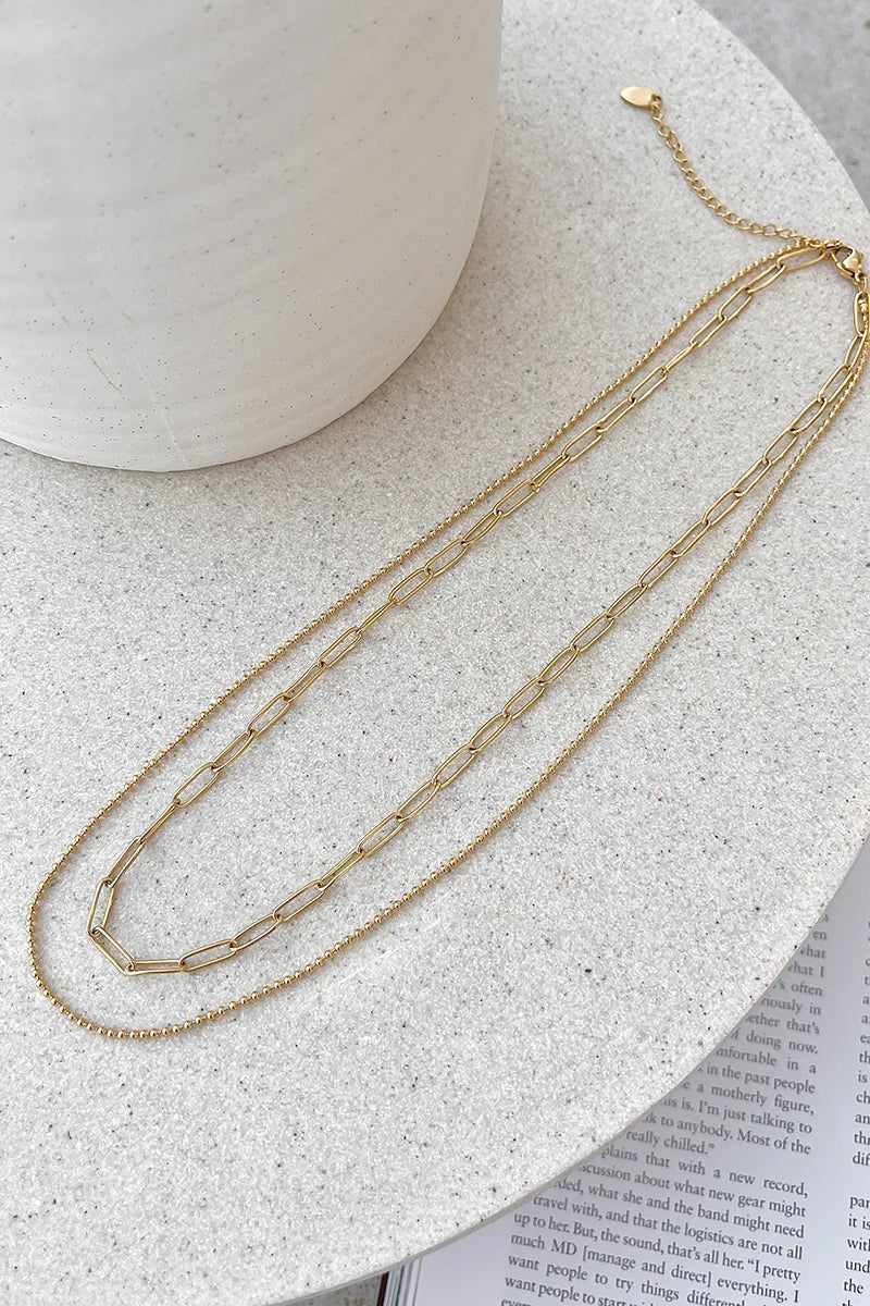 Dani Chain Necklace Set - Gold