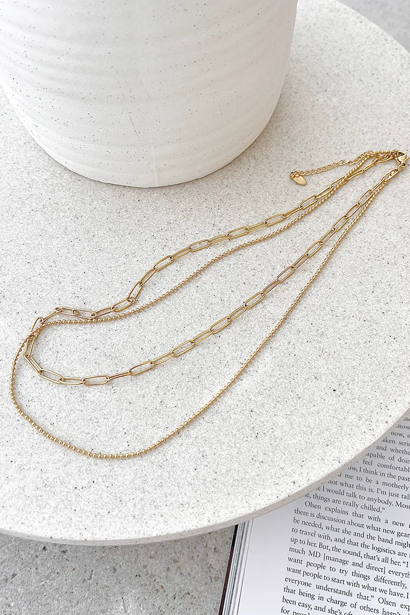 Dani Chain Necklace Set - Gold