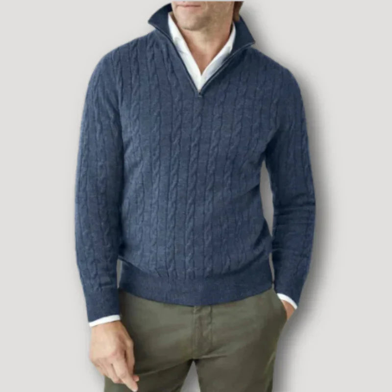 Rendor men's Italian cashmere zip-up sweater