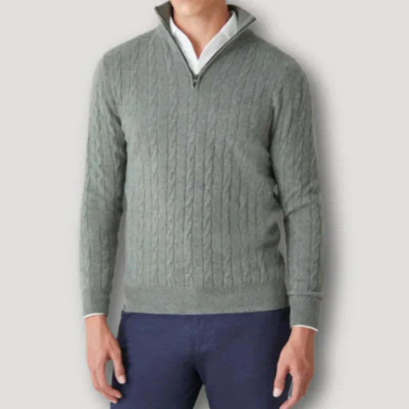 Rendor men's Italian cashmere zip-up sweater