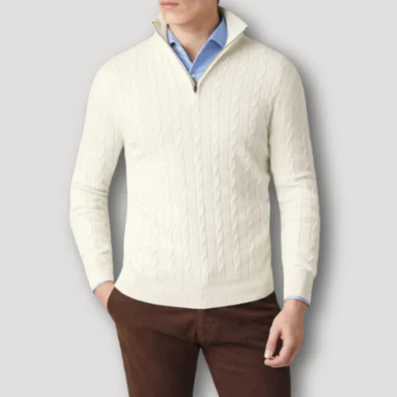 Rendor men's Italian cashmere zip-up sweater