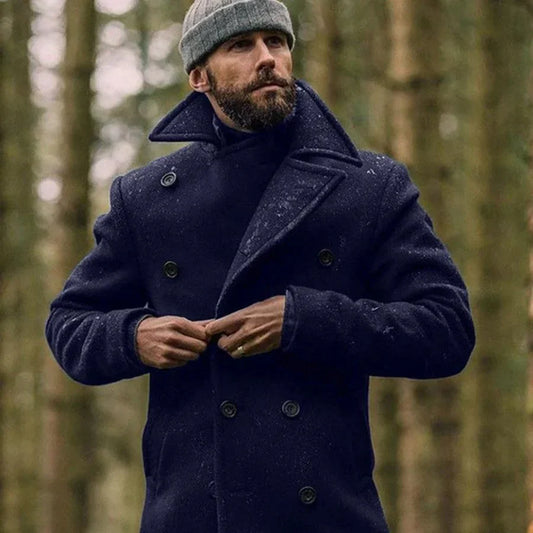 Elegant men's winter coat made of wool - Reinold