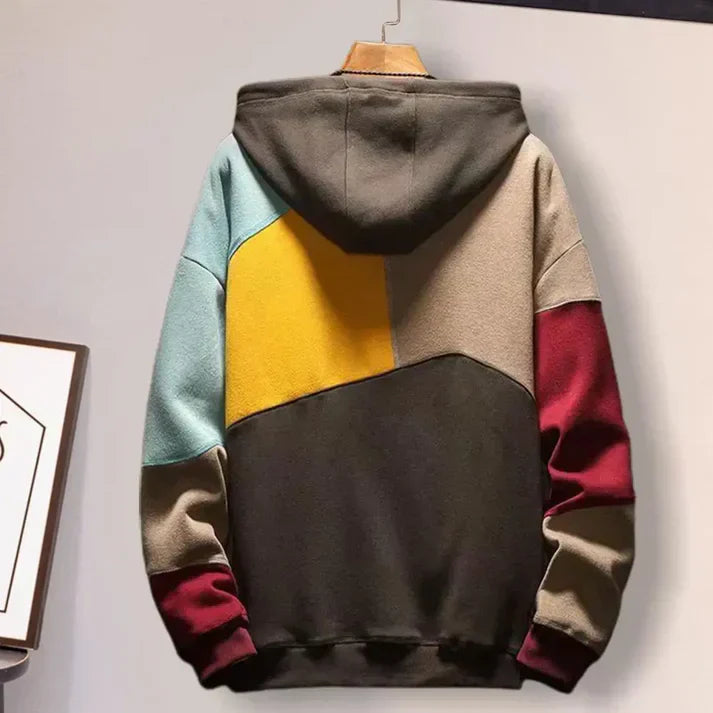 Carlo - trendy color block hoodie