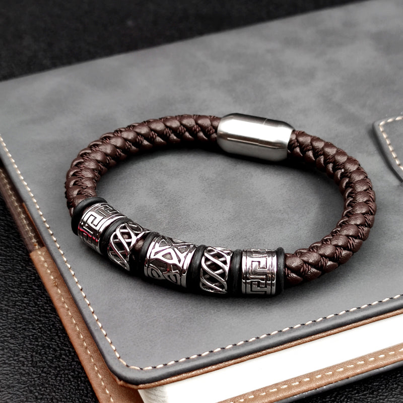 Rugged Edge Leather Bracelet