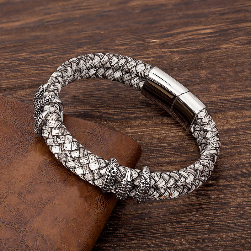 Rugged Weave Leather Bracelet