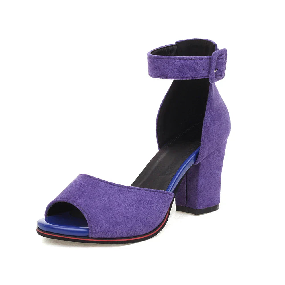 Alison Hayes™ Suede Peep Toe Heels