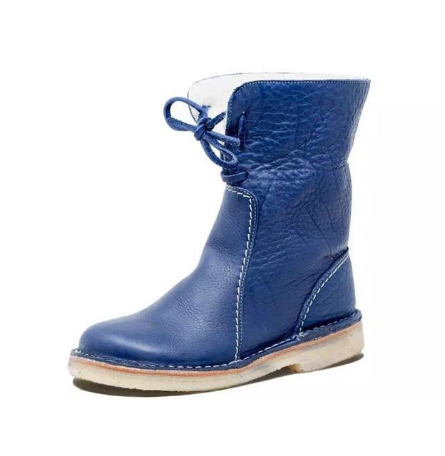 Astrid™ - Leather boots with wool fleece lining