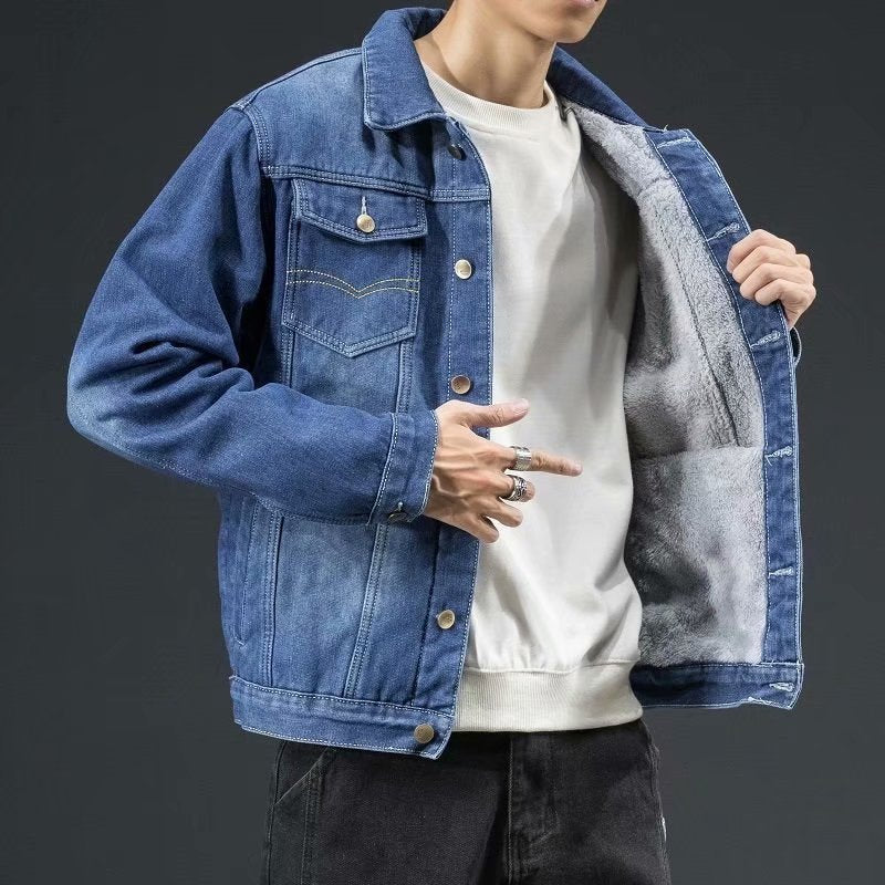 Cordell - denim jacket with thick wool lining