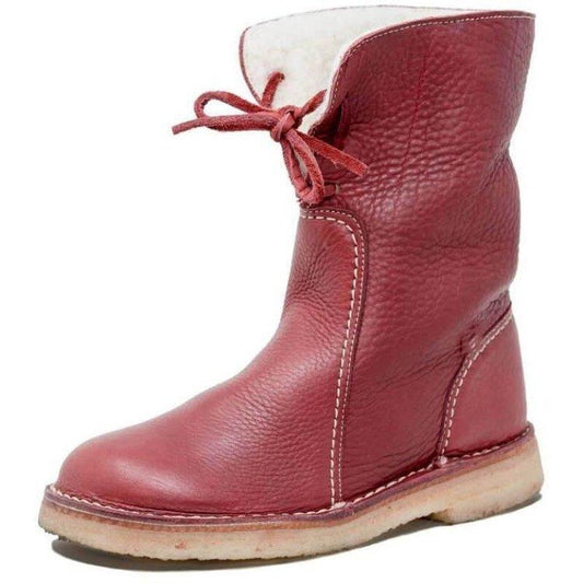 Astrid™ - Leather boots with wool fleece lining