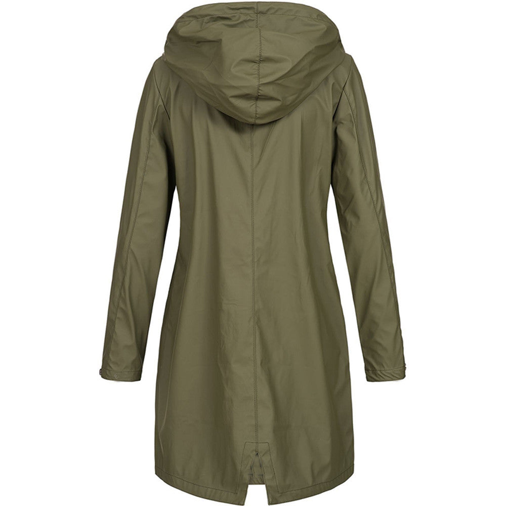 Yellow Waterproof Outdoor Rain Jacket with Hood for Women | Perfect for Outdoor Activities