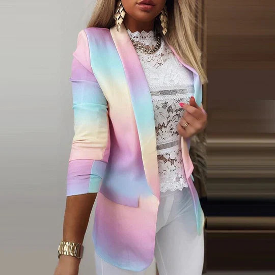 Thanea | women's long sleeve tie dye blazer