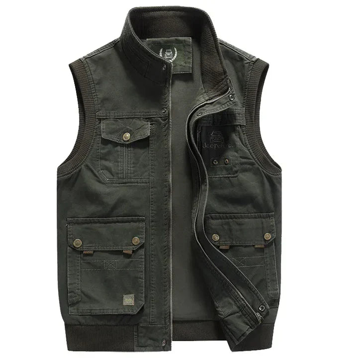 Men's vintage multi-pocket utility vest