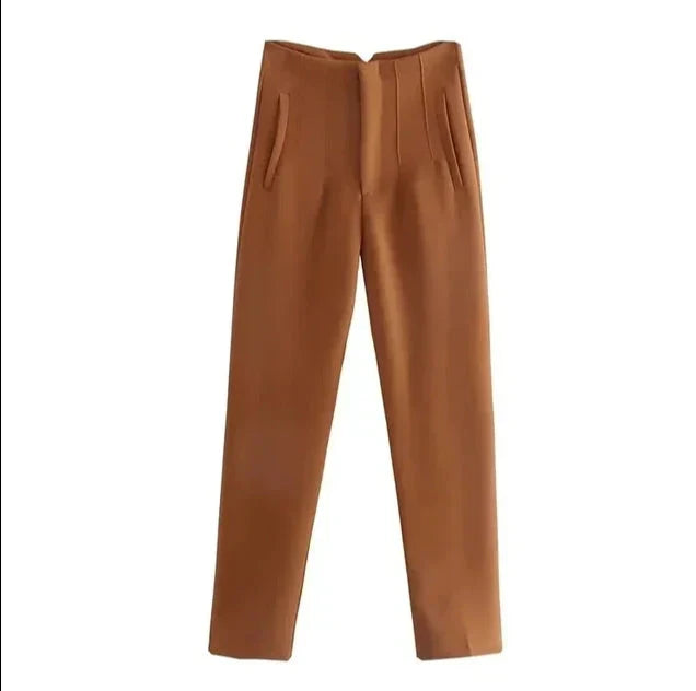 High waist casual formal trousers