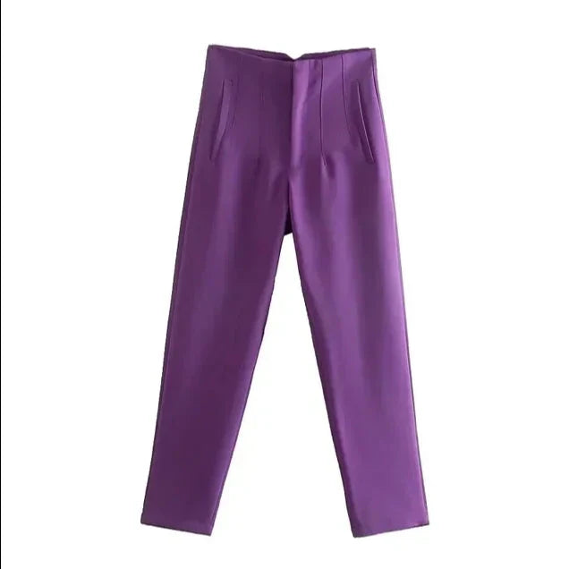 High waist casual formal trousers