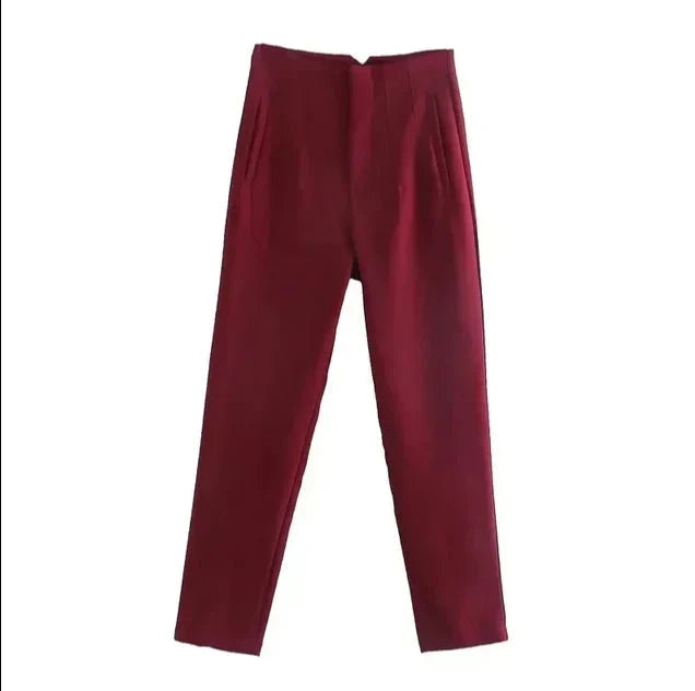 High waist casual formal trousers