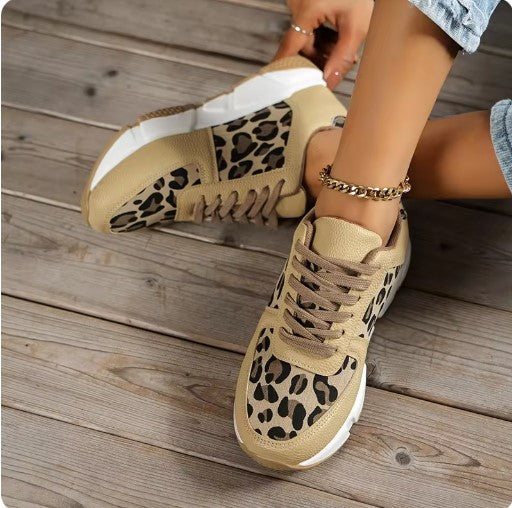 Deniela | Lace-up Leopard Sneakers