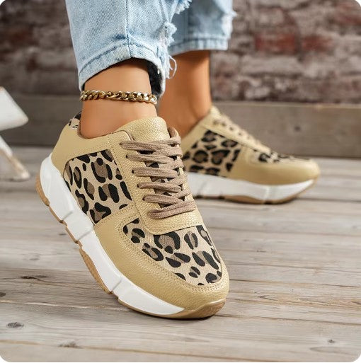 Deniela | Lace-up Leopard Sneakers