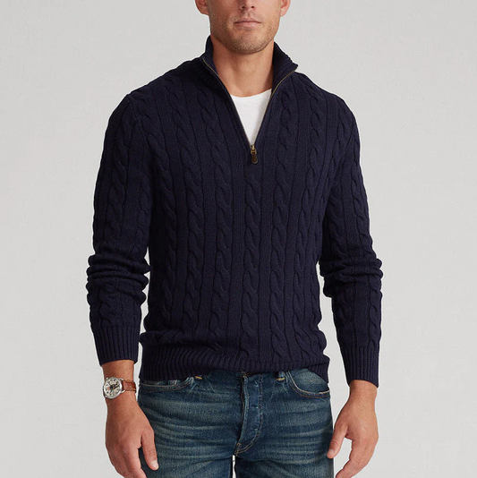 Half zip wool sweater