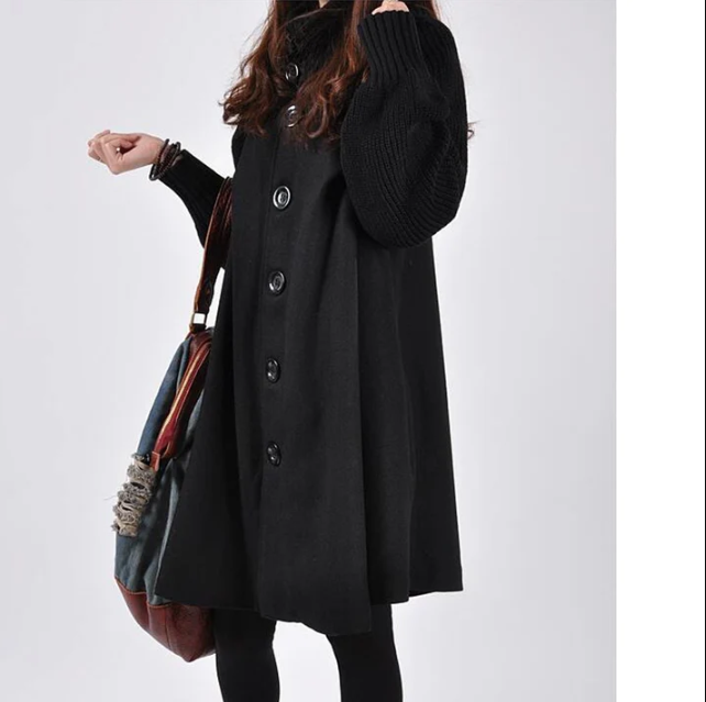 Winter coat with button closure and turtleneck - roswitha