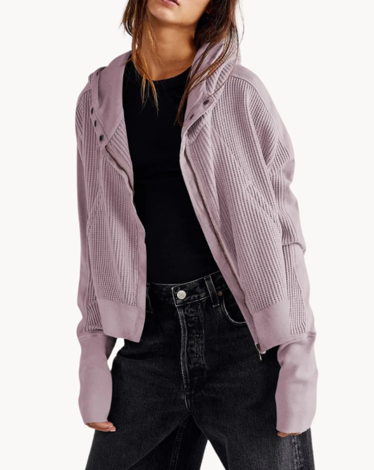 Quinta | luxury soft fabric with ruffle pockets women's coat