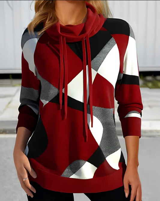 Vera | color block sweater with hood