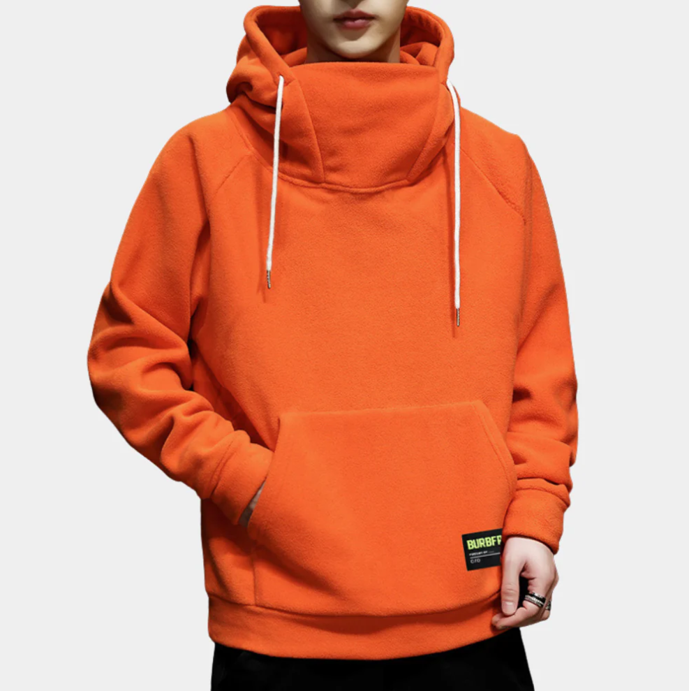 Warm large-sized hoodie for men