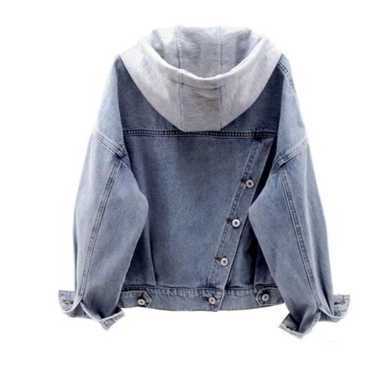 Lia - casual women's denim jacket with a hood