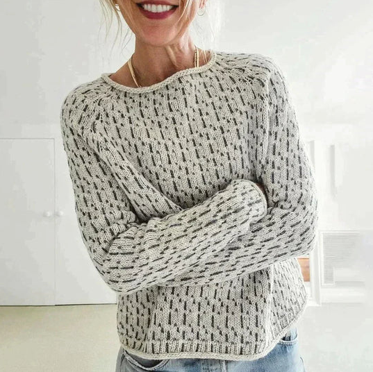 Hallie l elegant gray knitted sweater