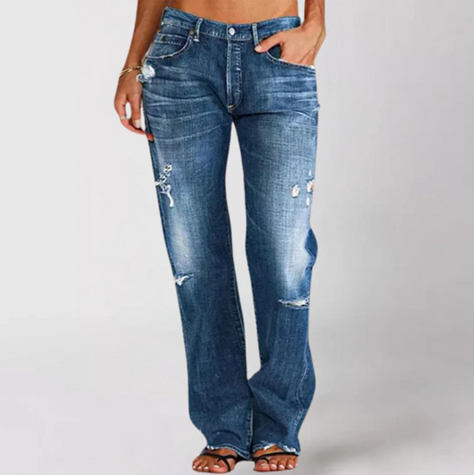 Wide fit denim jeans for women