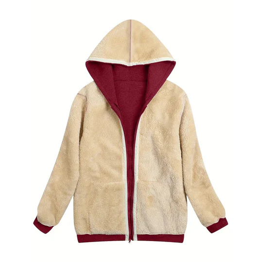 Lena l jacket with hood, lined with faux fur