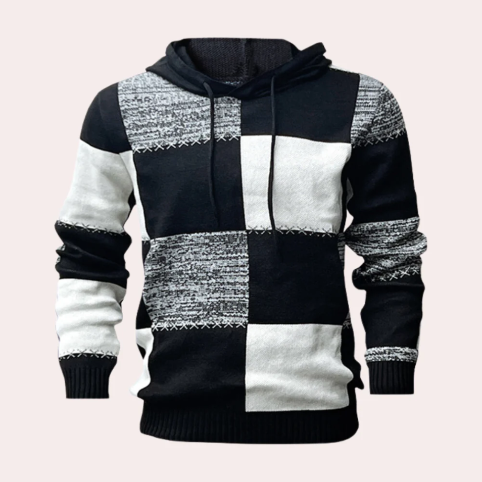 Greco - modern patchwork hoodie for men