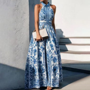 Chloe - short sleeve floral print maxi dress