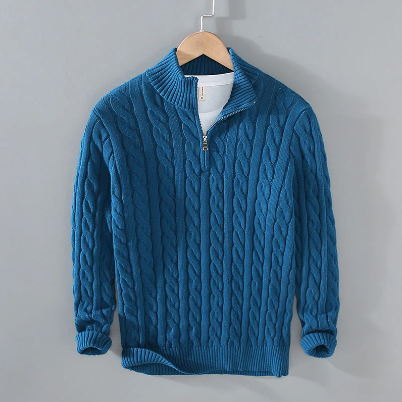 Half zip wool sweater