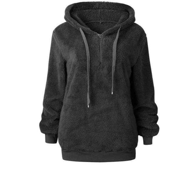 Zera - women's fleece sweatshirt with zipper at the neck