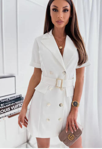 Scarlett slim double breasted blazer dress with belt