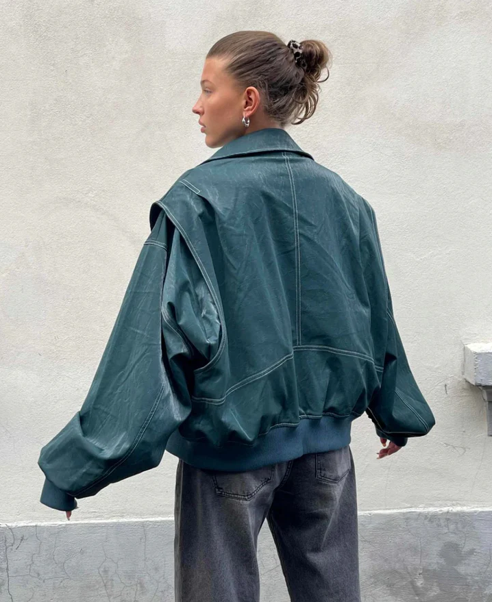 Agnete | oversized zipped bomber jacket for autumn