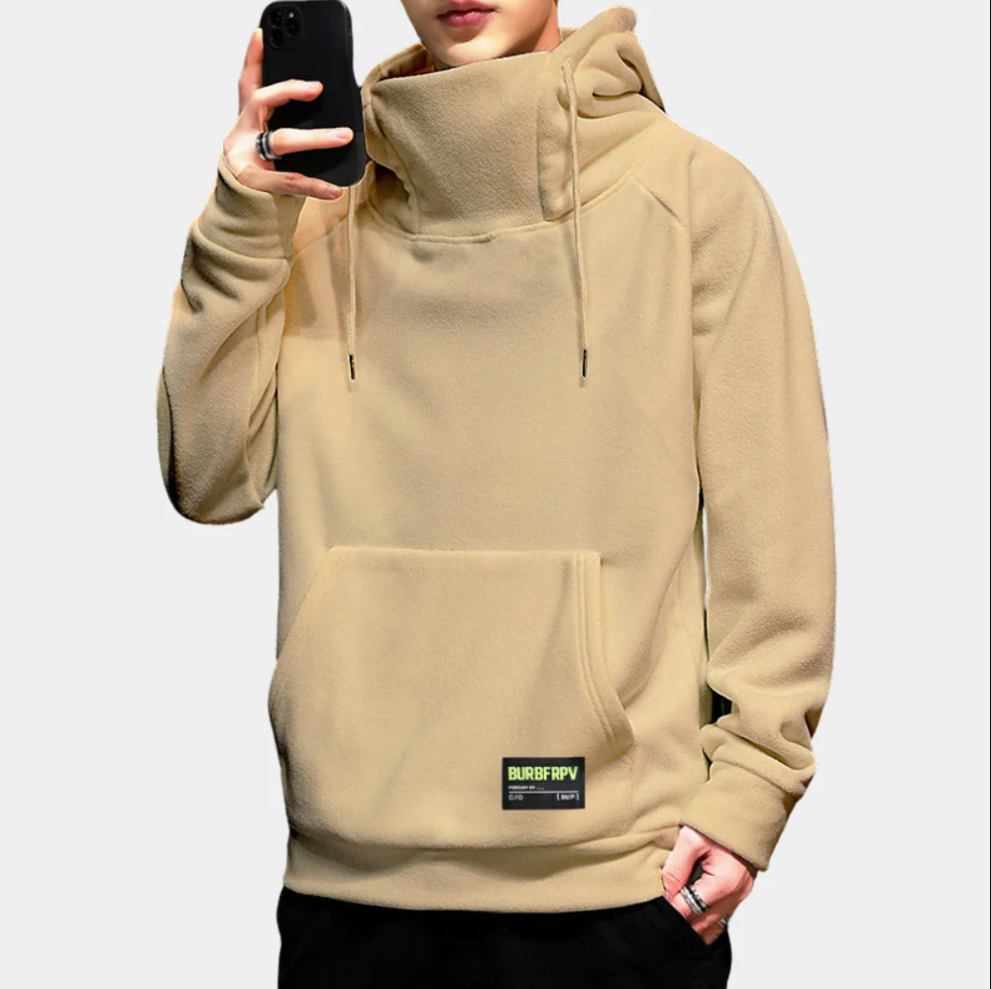 Warm large-sized hoodie for men